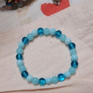 Blue and Light Blue Handcrafted  Beaded Bracelet